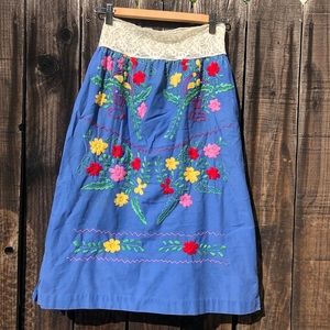 Vintage Repurposed Mexican Embroidered Skirt S